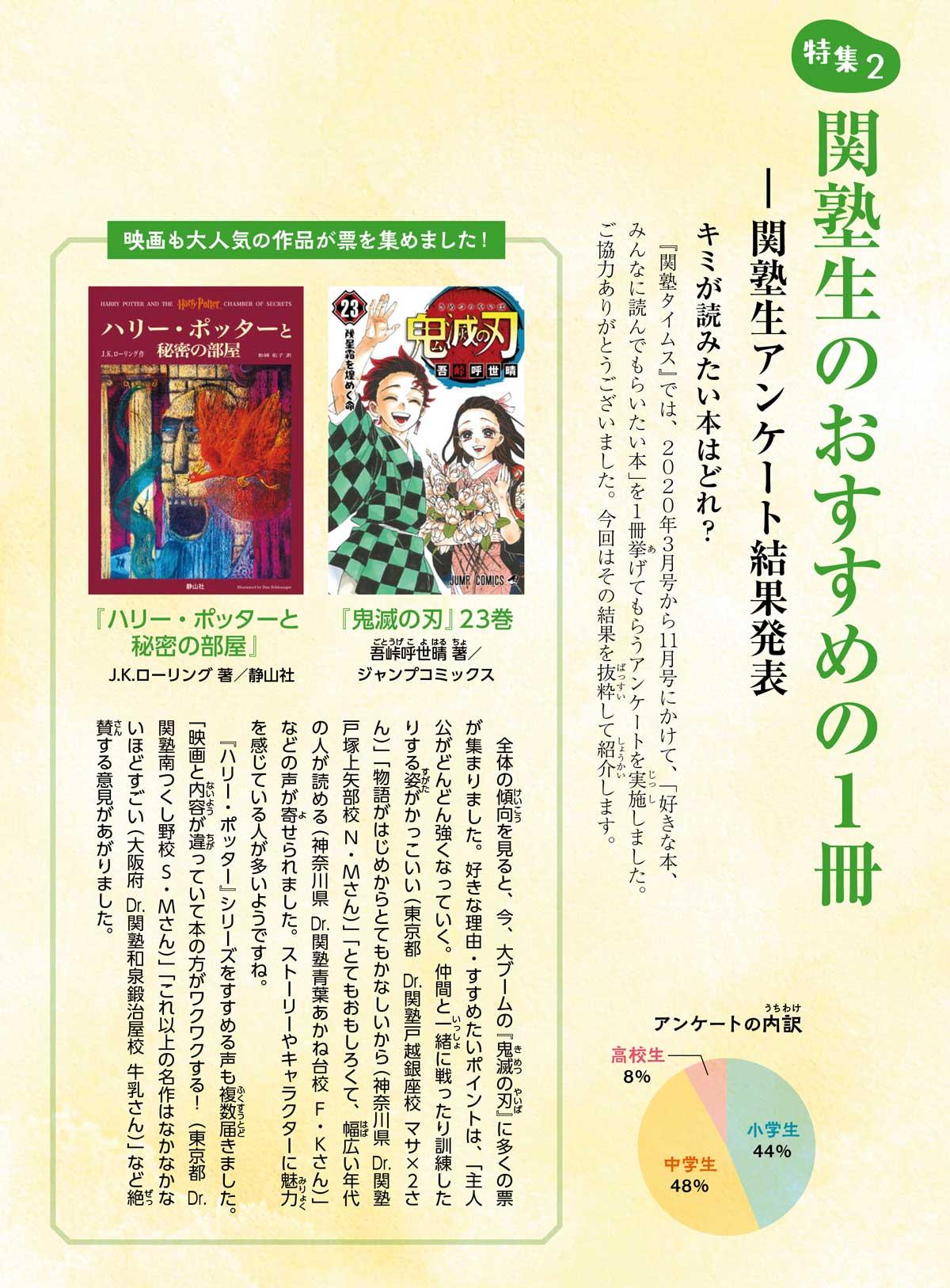 2021年2月号特集②　関塾生のおすすめの１冊